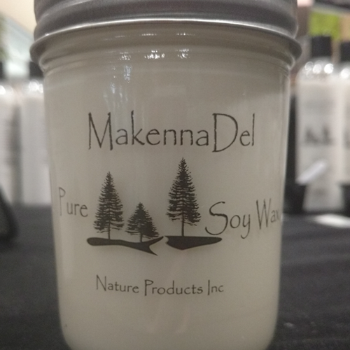 Product label on clear vinyl for MakennaDel Nature Products LLC.