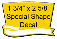 1 3/4" 2 5/8" Special Shape label