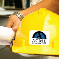 Hard Hat labels for Company Identification. Safety campaigns, and employee recognition